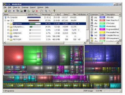 WinDirStat_1 أداة مفيدة لتحليل استخدام مساحة القرص الصلب - برنامج WinDirStat