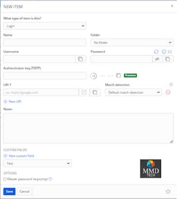Bitwarden_vault_3 ادارة حفظ البيانات في برنامج Bitwarden