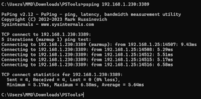 Psping_2 اداة مفيدة لتجريب البينج ping مع بورت معين